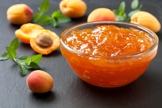 Apricot jam in  bowl