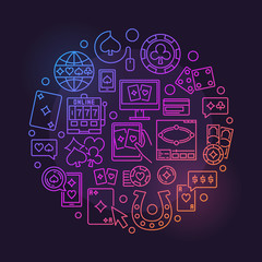 Online casino linear bright illustration