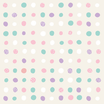 Vector illustration of polka dot abstract seamless pattern background.