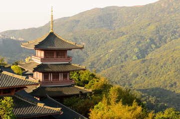 Naklejka premium temples in the mountain
