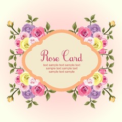 flat rose card