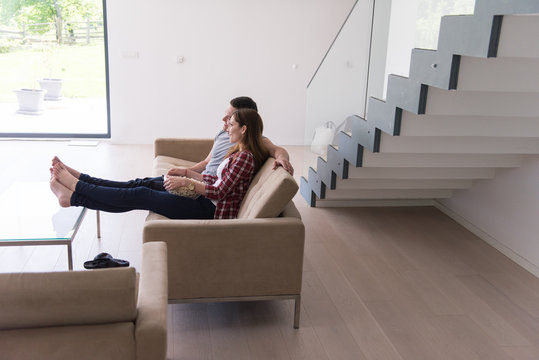 young handsome couple enjoying free time