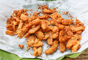 Deep-fried sliced banana of thai food