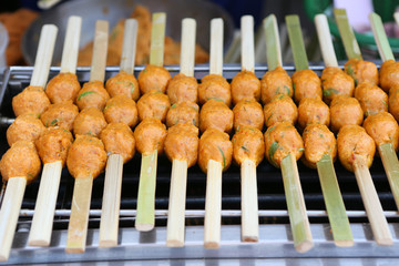 Thai style meatball on grilled