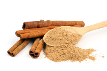 cinnamon isolated on white background