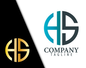 Obraz premium Initial Letter HS With Linked Circle Logo