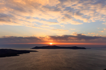 Beautiful sunset over sea water