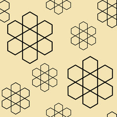 hexagon flowers pattern seamless vector