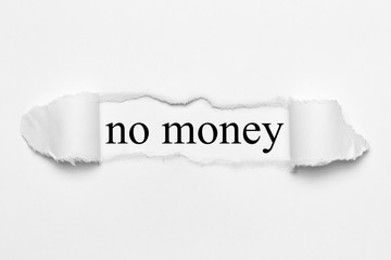 no money on white torn paper