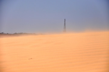 Communication cell tower in the desert