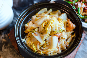 delicious chinese food on table