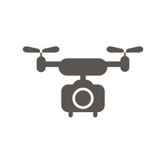 Drone quadcopter camera club icon emblem, logo. Great emblem design drones Icon. Vector iIllustration isolated gray color on a white background
