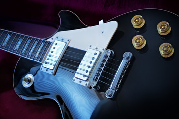 Fototapeta na wymiar Black beauty electric blues guitar