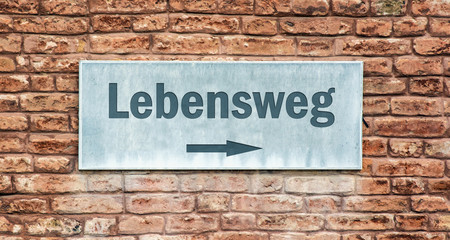 Fototapeta na wymiar Schild 225 - Lebensweg