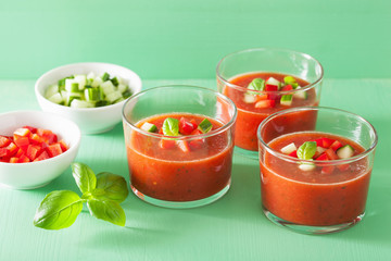 cold gazpacho soup in glass
