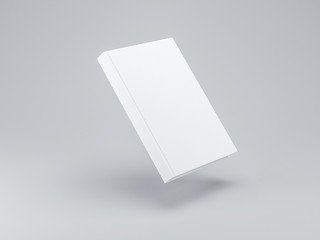 White blank Flying Book Mockup with hard textured cover. 3d rendering