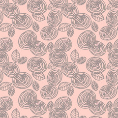Abstract floral seamless pattern with roses.