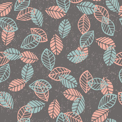 Abstract floral seamless pattern with leaves.