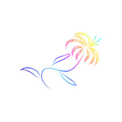 Obraz premium абстрактный цветок на белом фоне, векторная иллюстрация