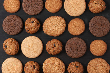 Various cookies on black