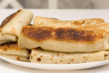 Fresh pancakes close-up