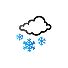 Duo Tone Icon - Weather overcast snowing