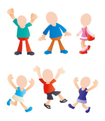 人物アイコン、顔なし人物、人物色々、複数人物イラスト