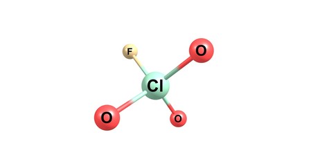 Perchloryl fluoride molecular structure isolated on white