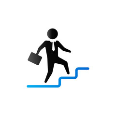 Duo Tone Icon - Businessman stairway