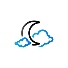 Duo Tone Icon - Weather overcast cloudy