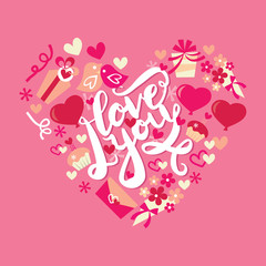 I Love You Retro Valentine's Day Heart Frame