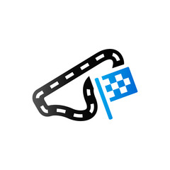 Duo Tone Icon - Race circuit