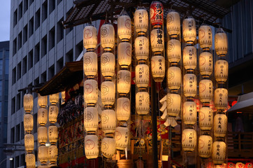 Lanterns of Gion festival, Kyoto Japan.
祇園祭駒形提灯 宵山 京都
