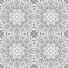 Seamless pattern doodle ornament. Coloring background. Ethnic