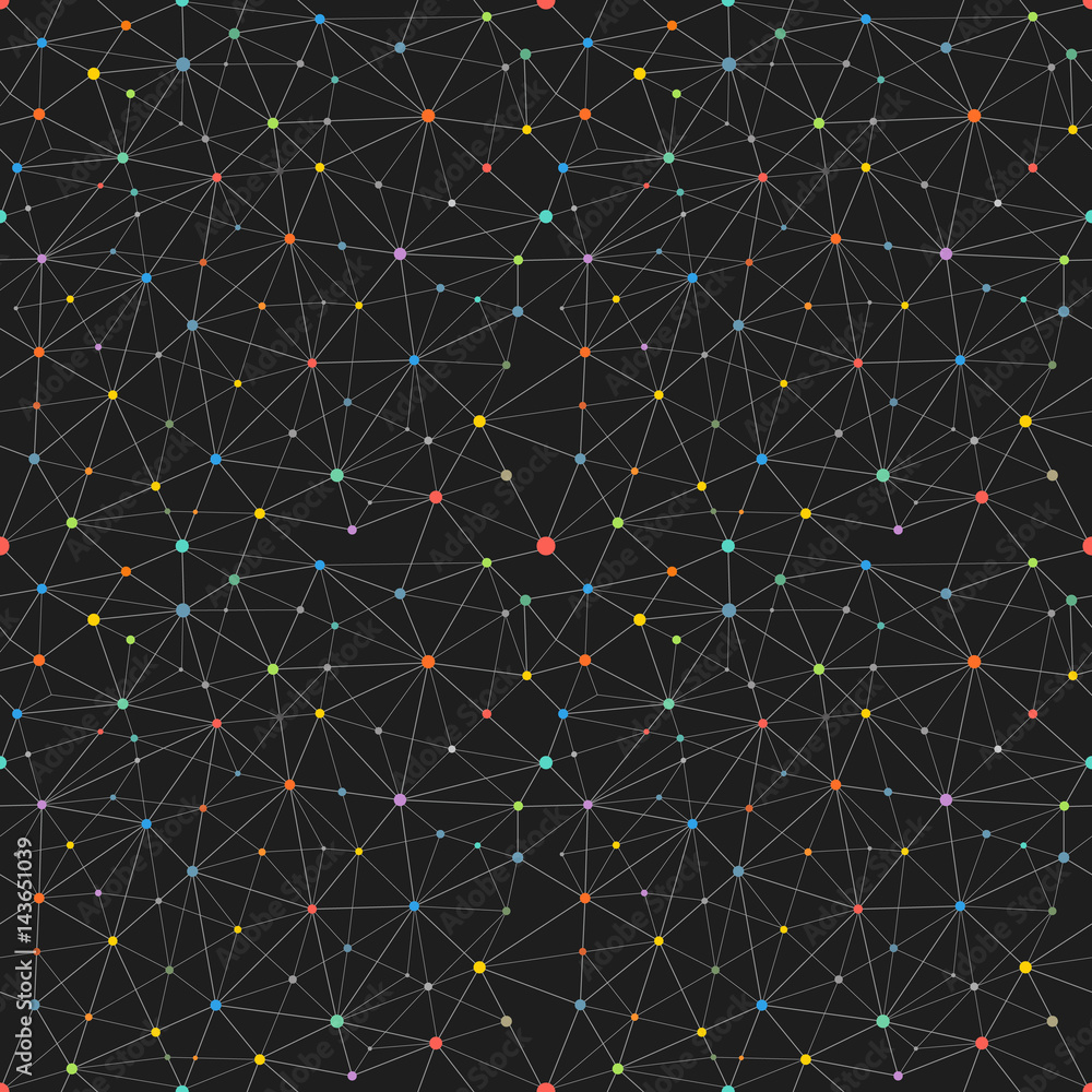 Poster Abstract vector pattern with color dots. Seamless vector background