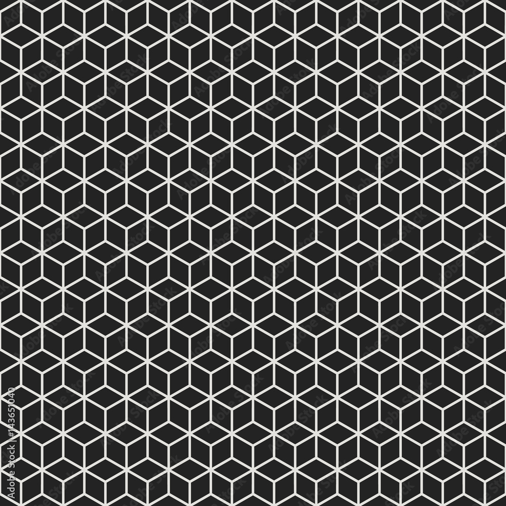 Aufkleber abstract seamless pattern of lineart cubes