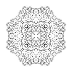 Coloring Traditional round ornament. Oriental pattern. Mandala. Doodle drawing