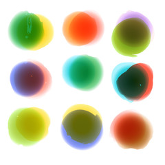 Different watercolor elements vector collection