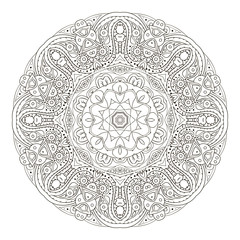 Mandala. Coloring. Oriental pattern. Traditional round ornament. Turkey Egypt. Relaxing picture