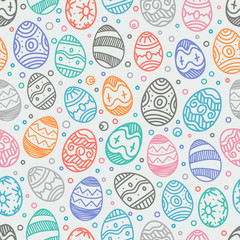 Happy Easter seamless background. Vector seamless pattern of color easter elements