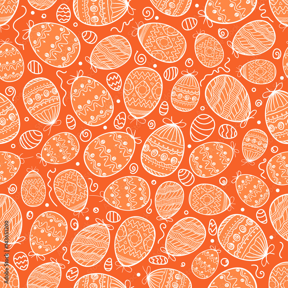 Poster happy easter seamless background. vector seamless pattern of color easter elements