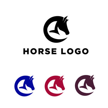 simple circle horse logo
