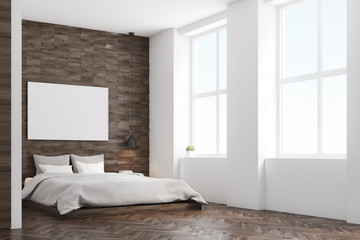 Dark wood bedroom, side
