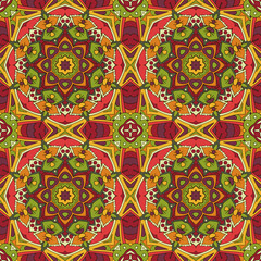 Mandala. Oriental pattern. Traditional seamless ornament. Turkey, Egypt, Islam. Relaxing picture. Red and orange tone