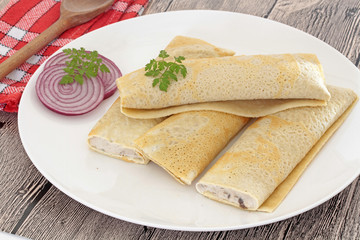 crêpes aux champignons