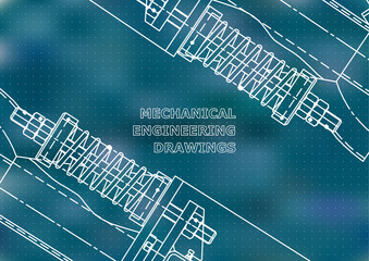 Mechanical engineering drawings. Background for inscription. Corporate Identity. Cover. Blue. Points
