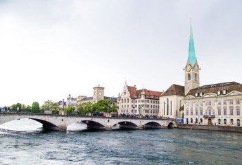 Bridge over river in Zurich - Switzeralnd