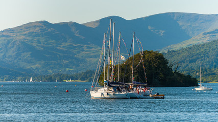 Sailboats on the Windermere Lake, The Lake District, England