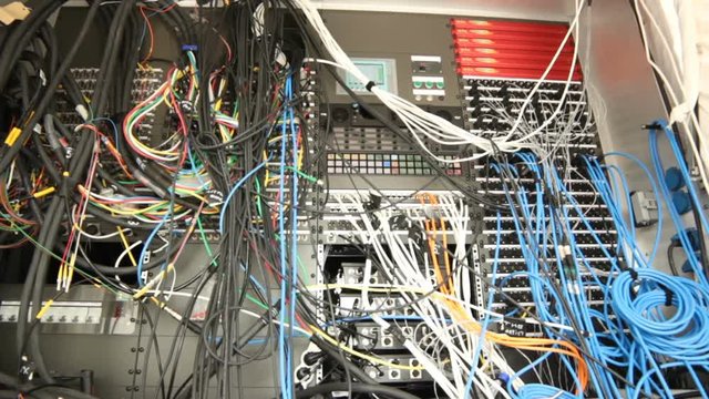 Camera Moves Closely to Open Server Inside Panel