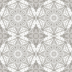 Seamless Mandala. Zentangl. Seamless coloring ornament for creativity. Oriental motifs. Relax, meditation. Flower